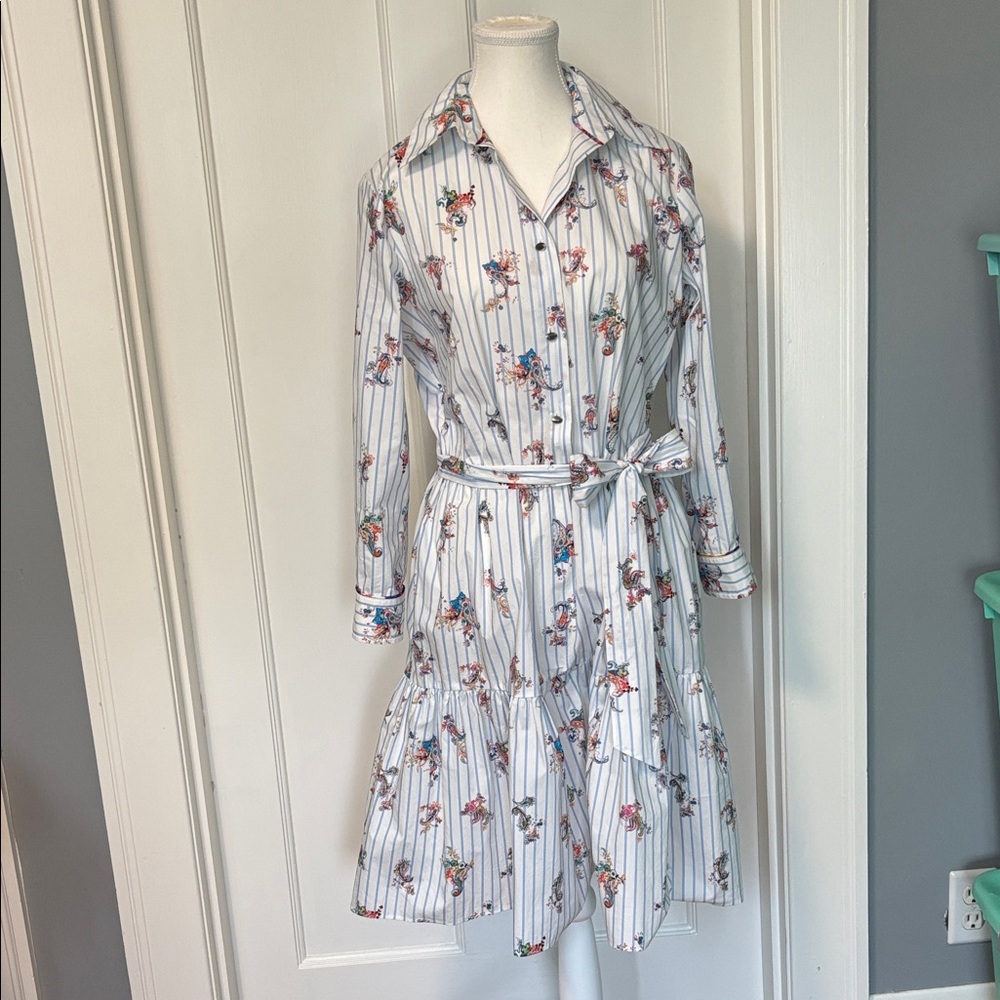 Robert Graham White Paisely-Pattern Dress